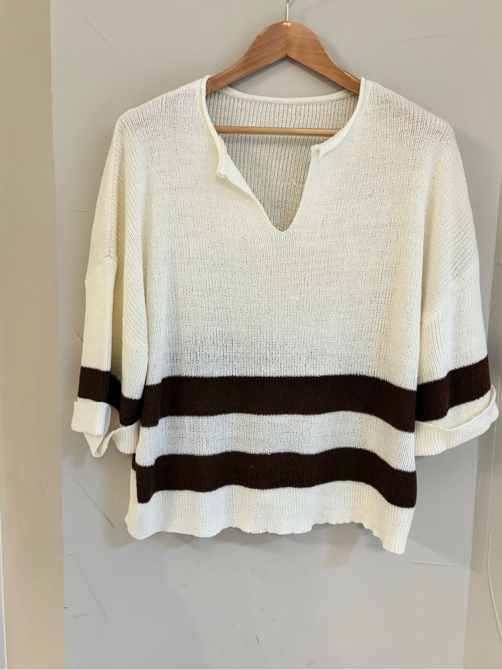 Andi striped V-neck crop sweater